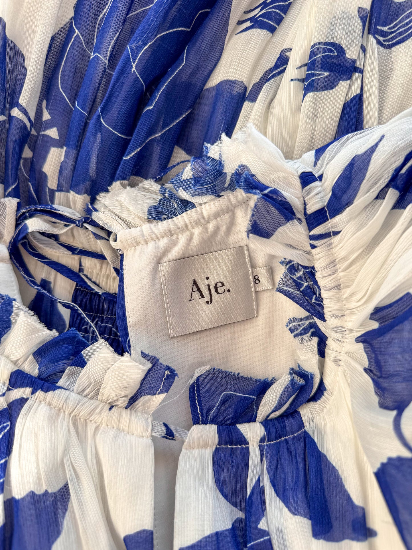 Aje ‘Elysium’ Floral-Print Midi Dress in Blue