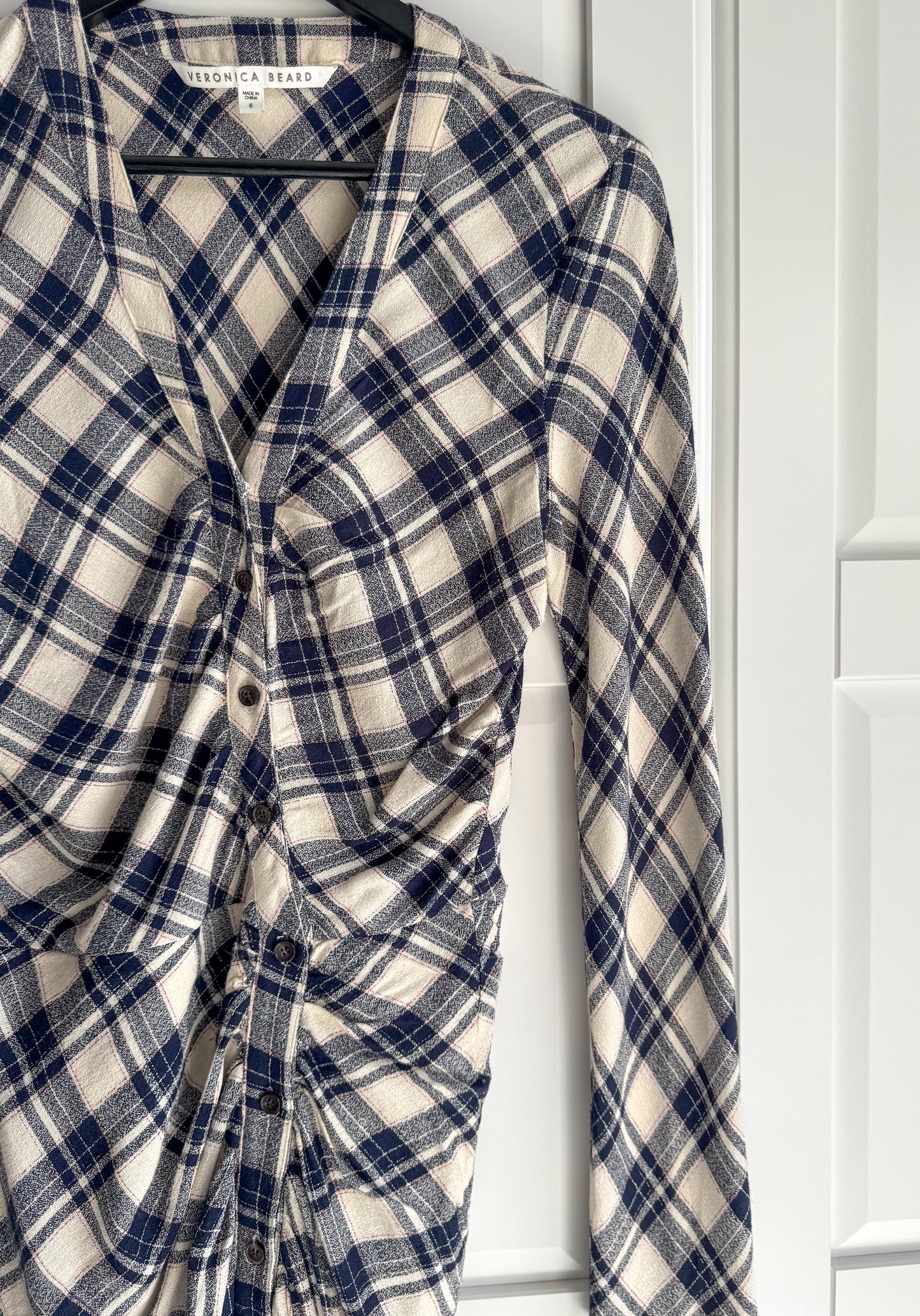 Veronica Beard ‘Rowe’ ruched plaid dress