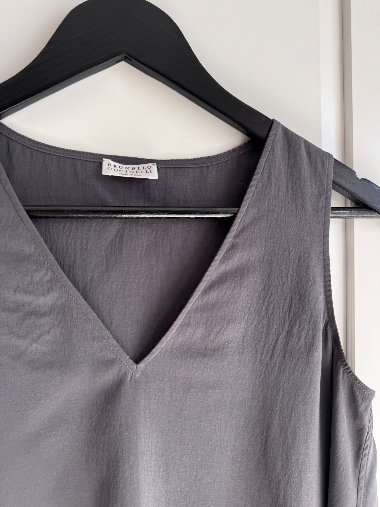 Brunello Cucinelli asymmetrical sleeveless blouse