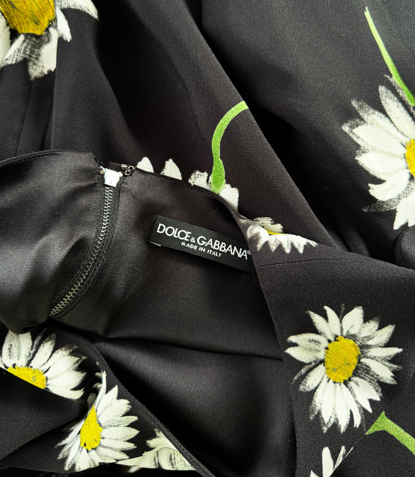 Dolce & Gabbana black floral dress with silk lining