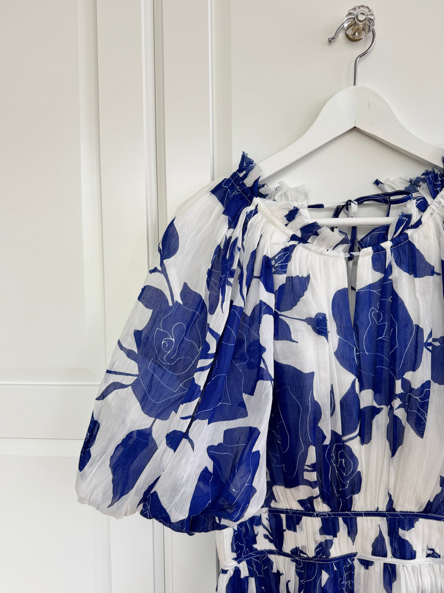 Aje ‘Elysium’ Floral-Print Midi Dress in Blue