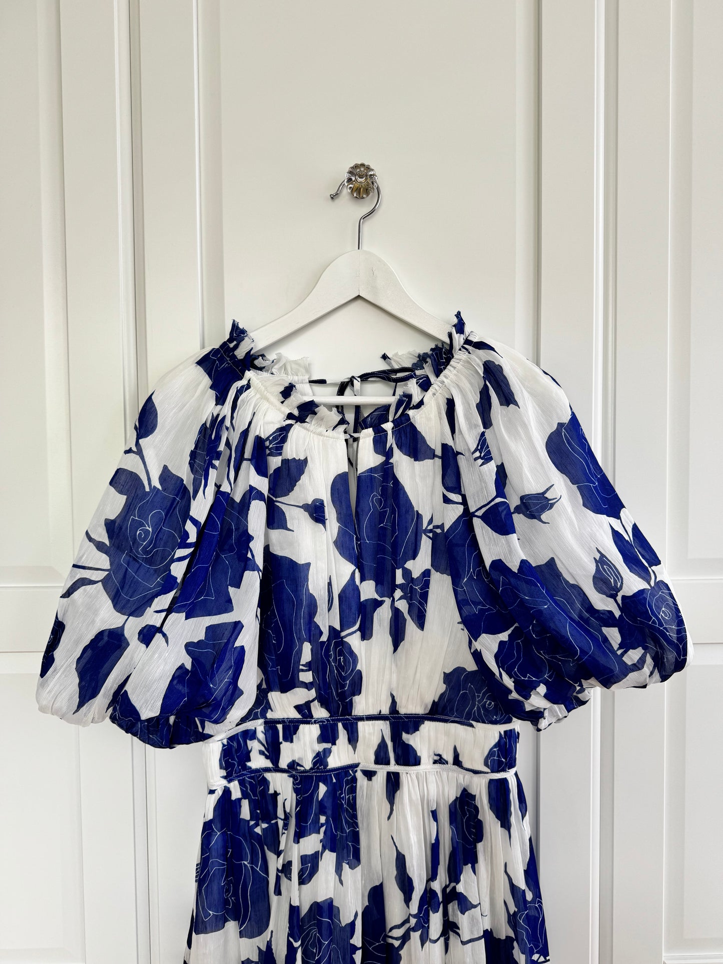 Aje ‘Elysium’ Floral-Print Midi Dress in Blue
