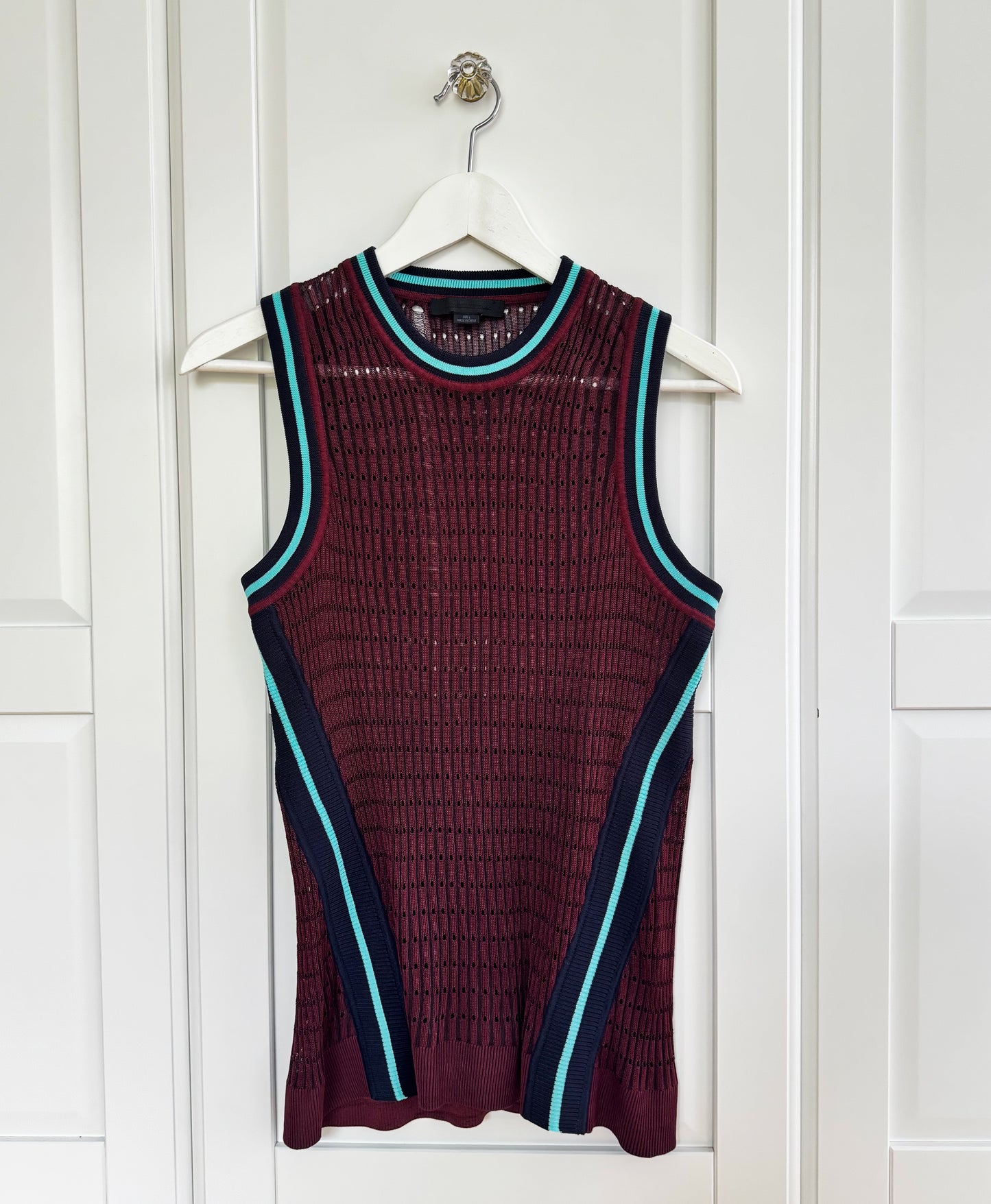 Alexander Wang mesh burgundy blouse