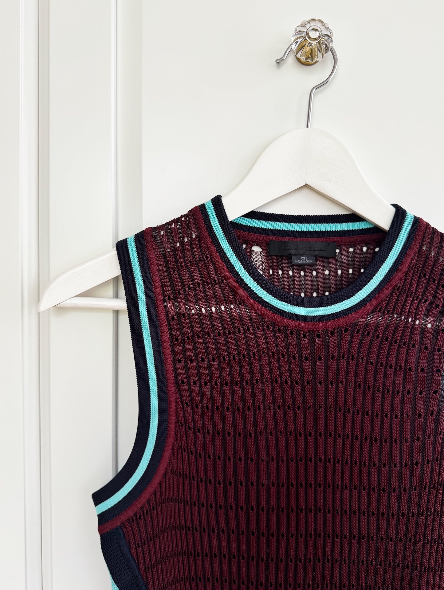 Alexander Wang mesh burgundy blouse