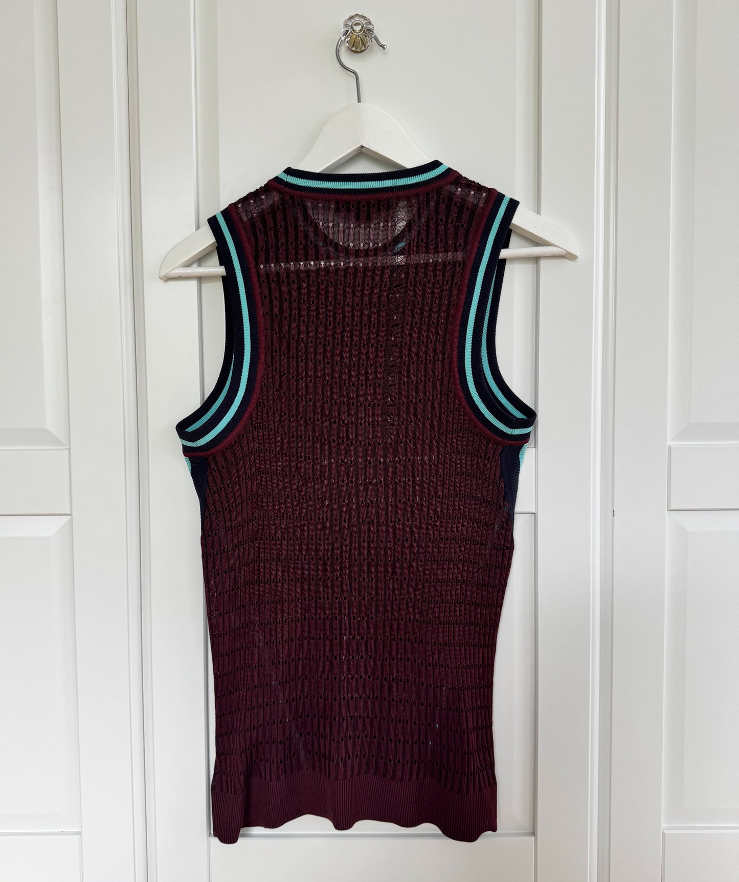 Alexander Wang mesh burgundy blouse