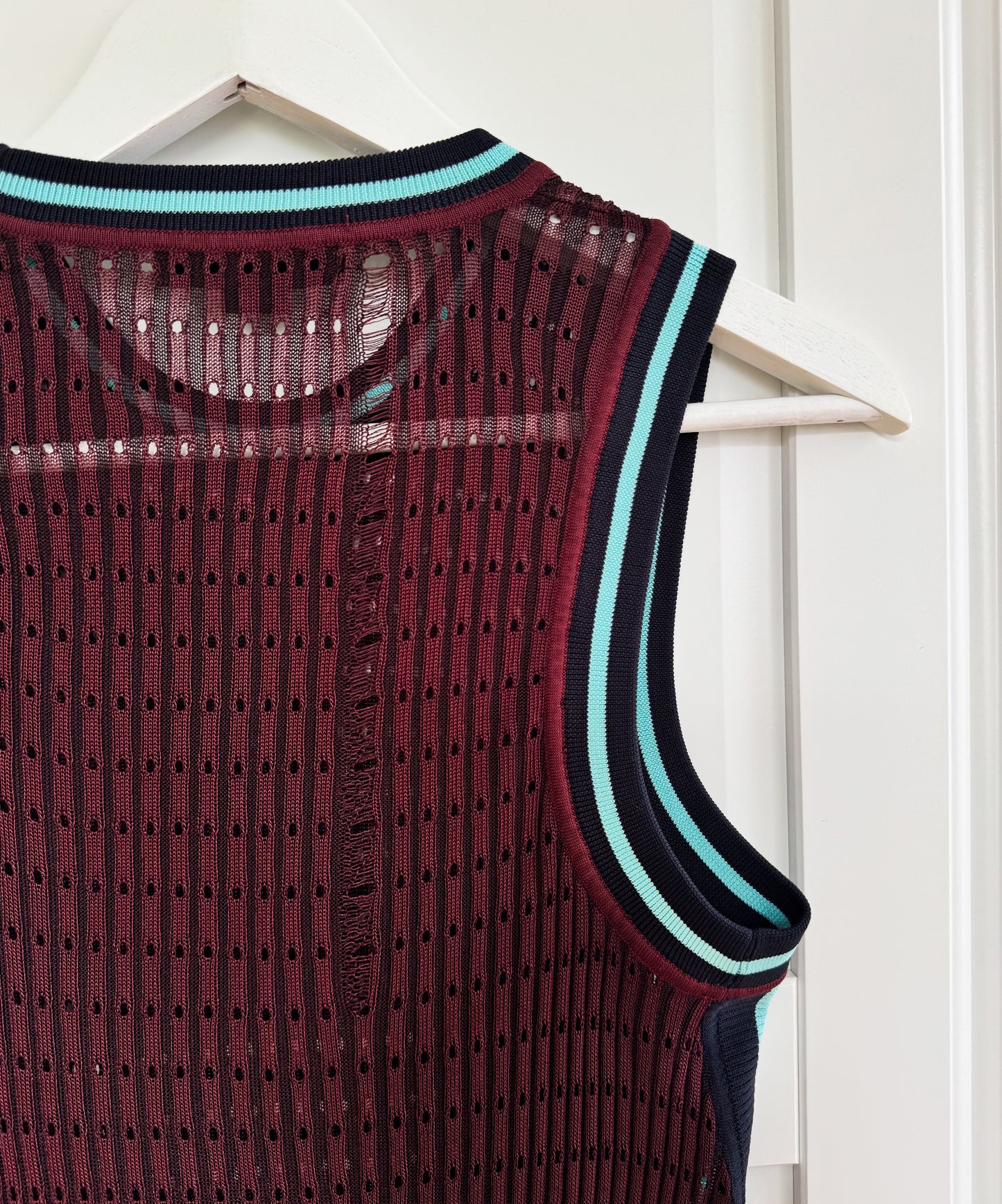 Alexander Wang mesh burgundy blouse