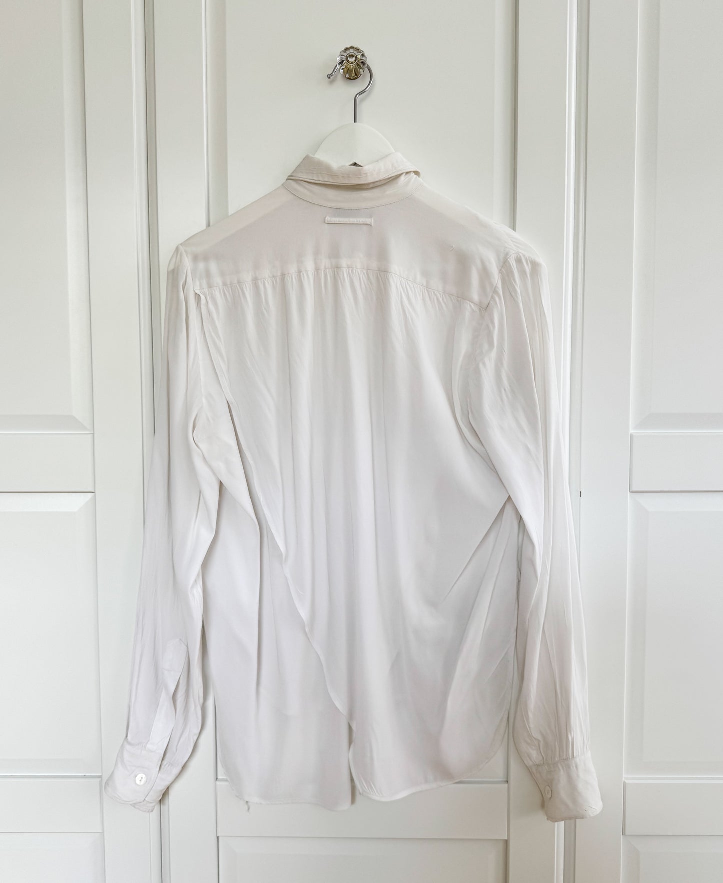 Jean Paul Gaultier white open back button-up shirt