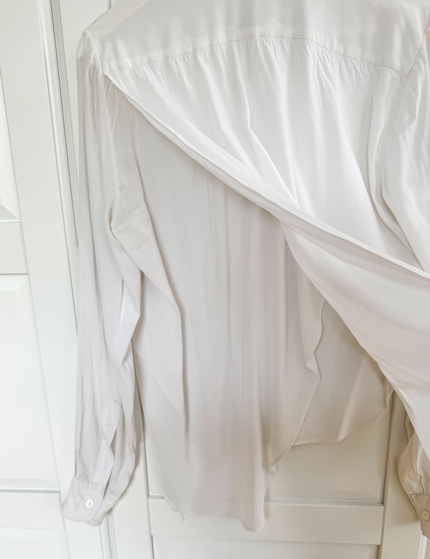 Jean Paul Gaultier white open back button-up shirt