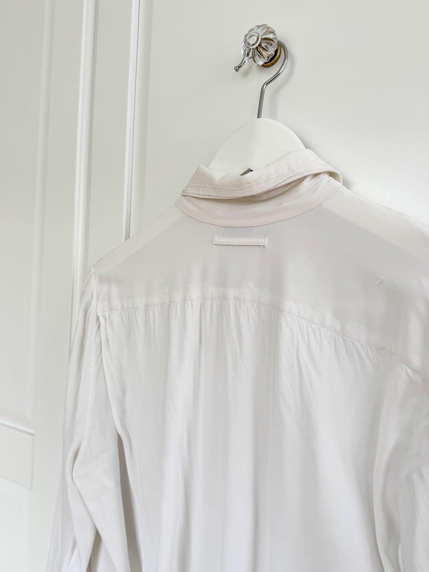 Jean Paul Gaultier white open back button-up shirt