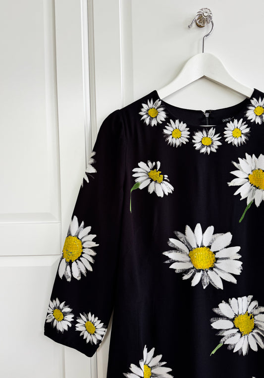 Dolce & Gabbana black floral dress with silk lining