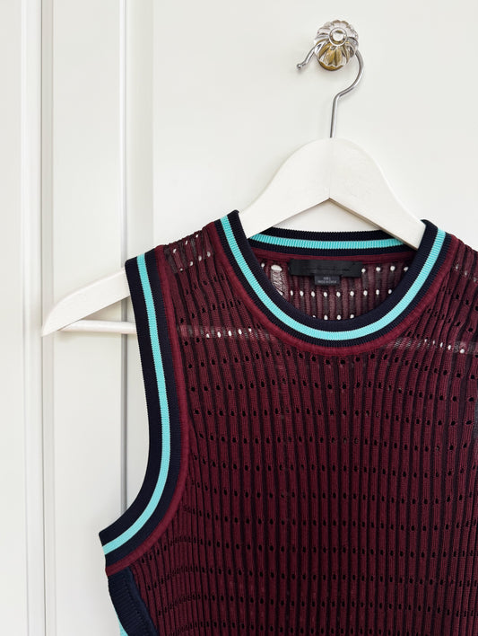 Alexander Wang mesh burgundy blouse