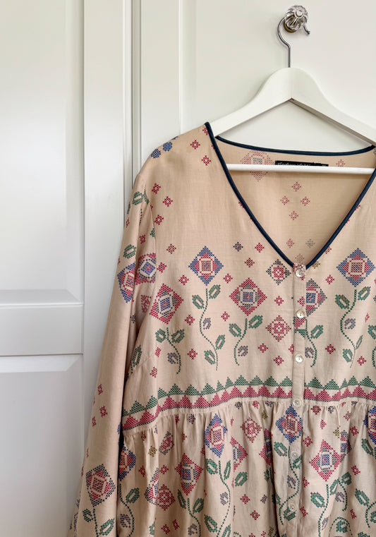 Gudrun Sjoden folk style cotton tunic